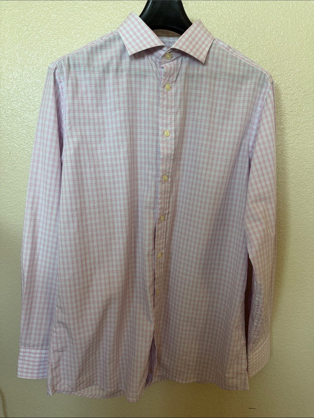 Men's Pink Check Dress Shirt